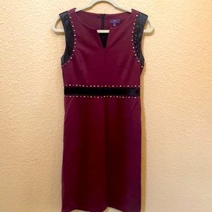 NYDJ maroon dress with black & sliver detail